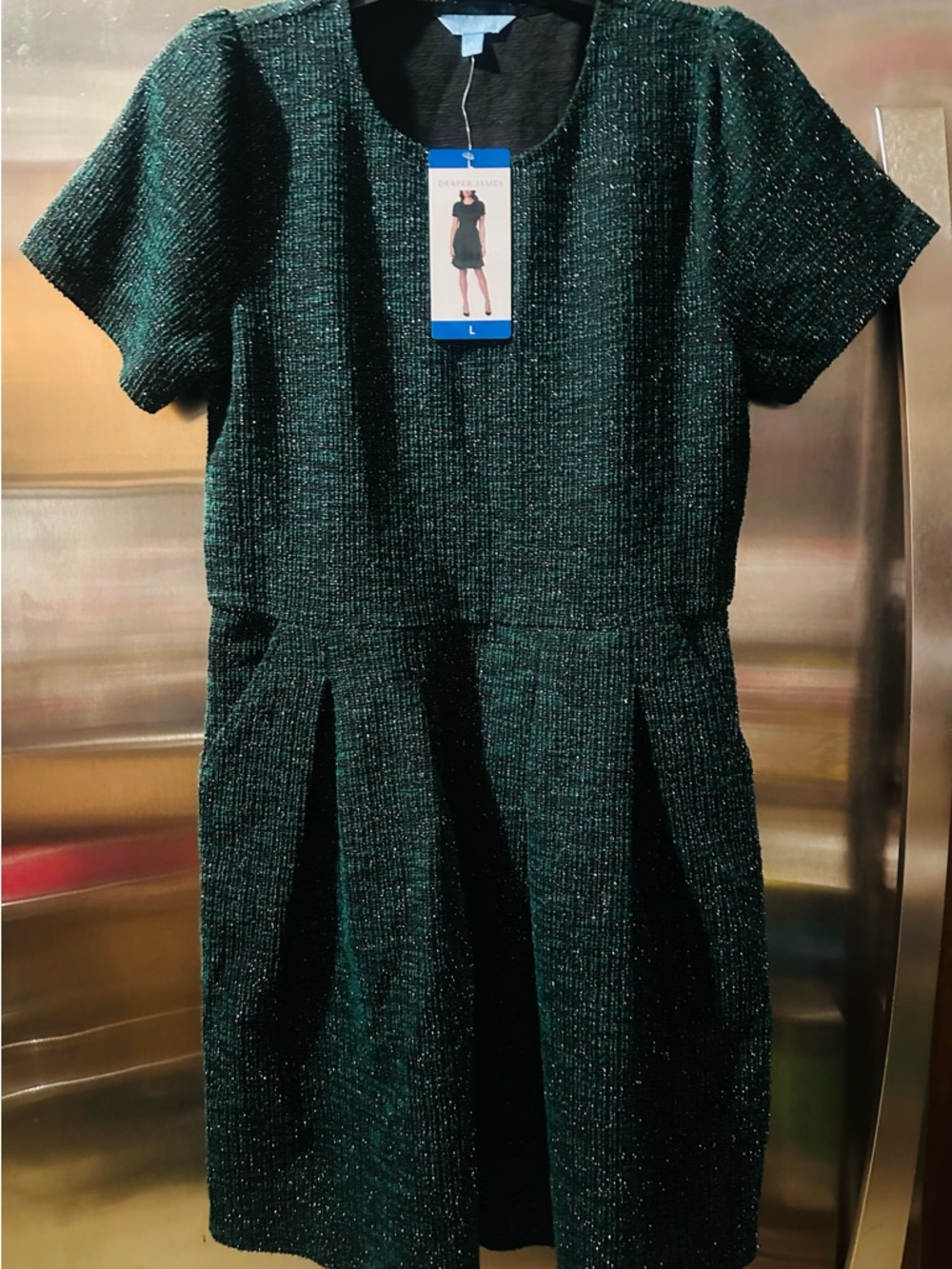 Draper James✨💚🖤Emerald Green Sparkle Knit Dress